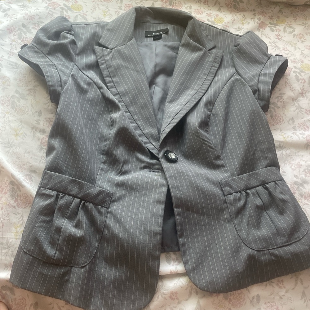 Gray Pinstripe Blazer